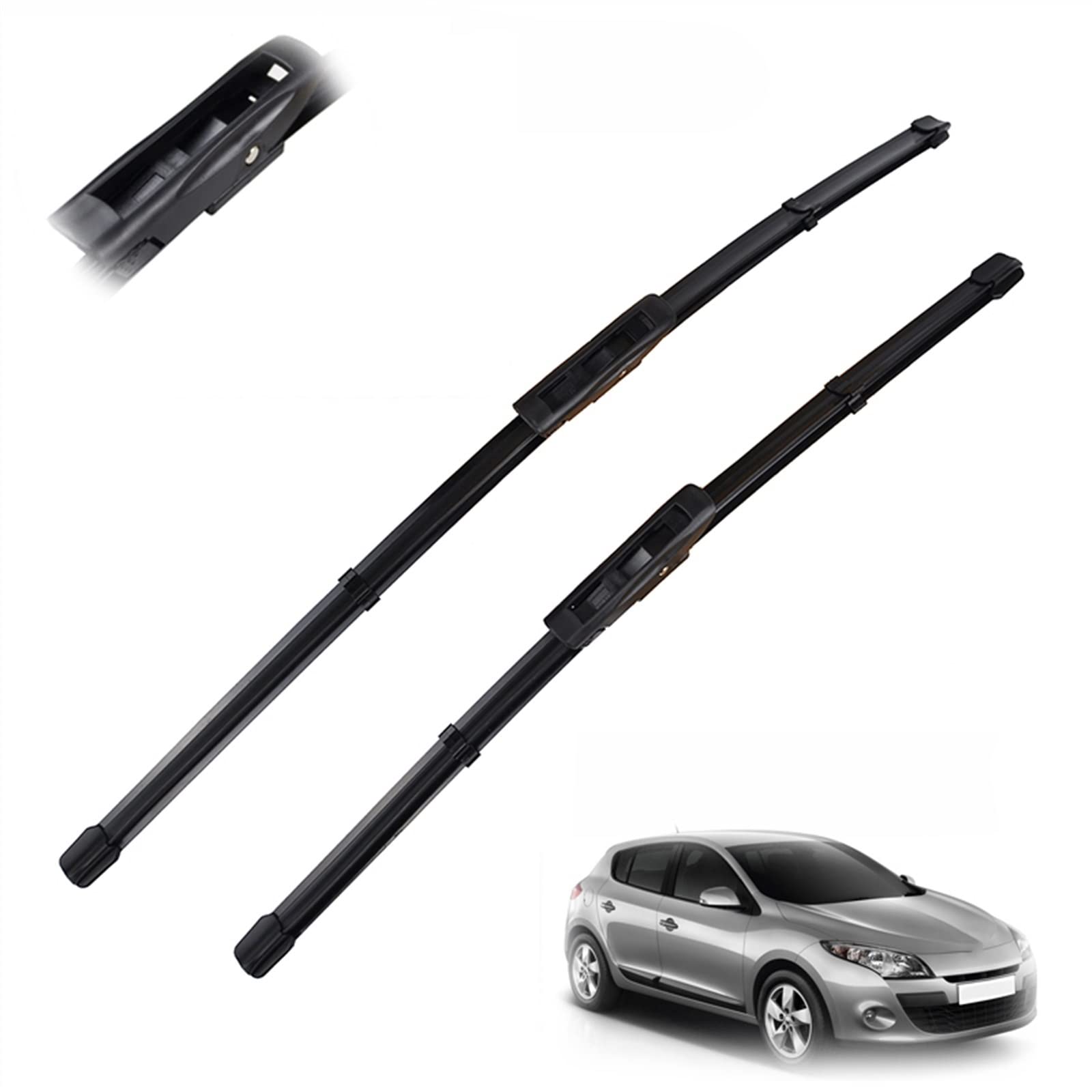 Auto Scheibenwischer LHD Front Wischerblätter für Renault für Megane 3 MK3 2008-2016 Windschutzscheibe Frontscheibenwischer 61 cm + 40,6 cm von Generisch