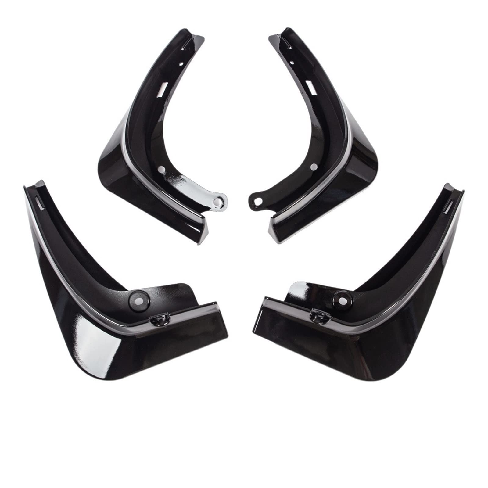 Auto-Schmutzfänger Auto-Schmutzfänger für Tesla für Modell 3 2021 2022 Carbon Fiber Splash Guards Schmutzfänger Mattschwarz ABS Kotflügel Zubehör Universelle Auto-Schmutzfänger aus Gummi(Schwarz) von Generisch