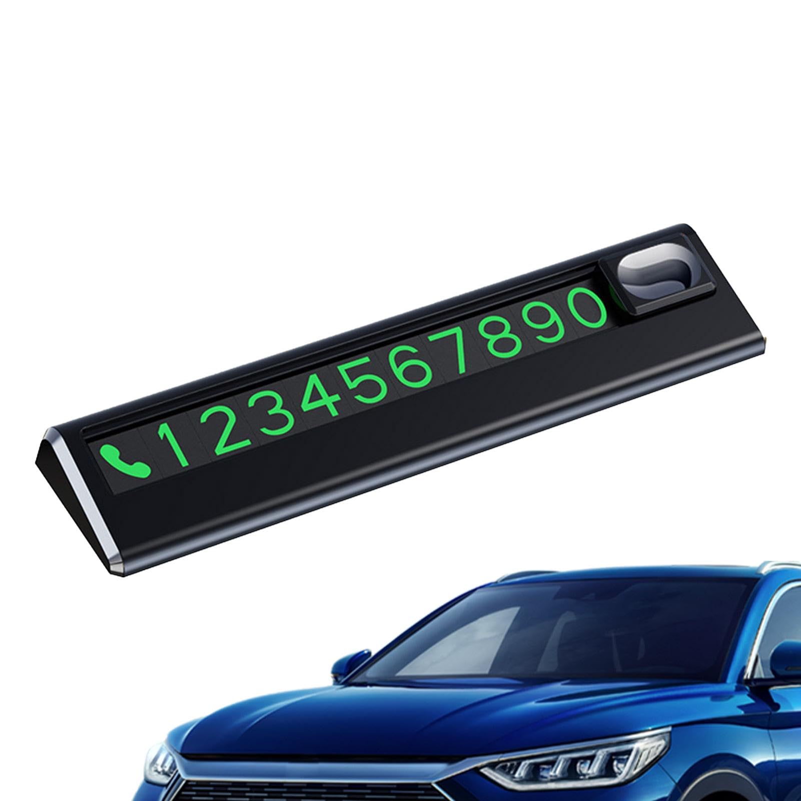 Auto Temporärer Parkplatte - Park Telefonnummer Magnetschild | Parkplattenplatte, Traaceless Klebstoff Magnetic Parknummer, Telefonnummerplatte Für Dashboard 11.6x2.7x0.9cm von Generisch