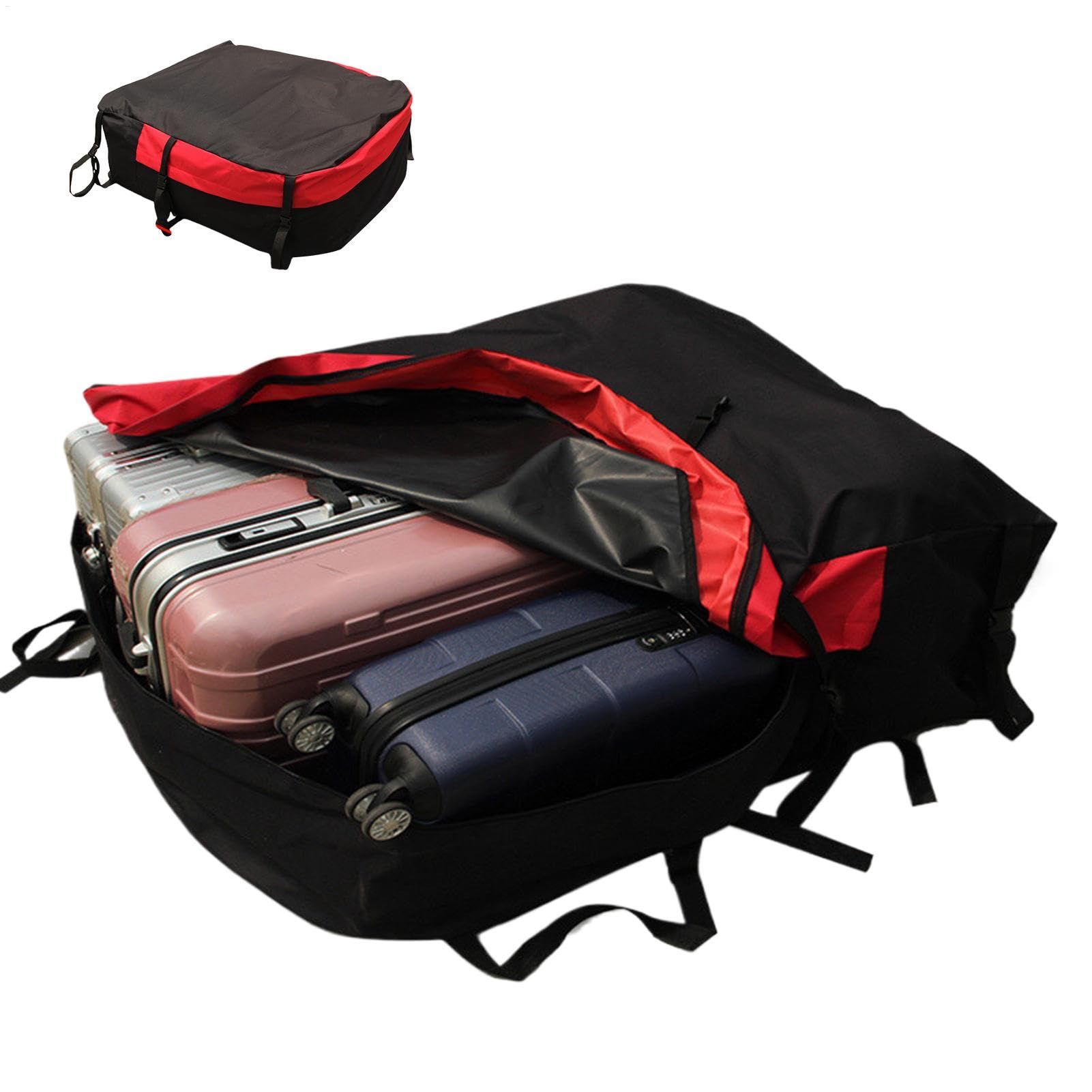 Auto Top Carrier Wasserdicht Dachtasche Dachträger Gepäckbox Reisezubehör Auto Topper, Gepäck Dachtasche mit Gurt, Schnallenriemen für Autodach, Auto Topträger Wasserdicht von Generisch