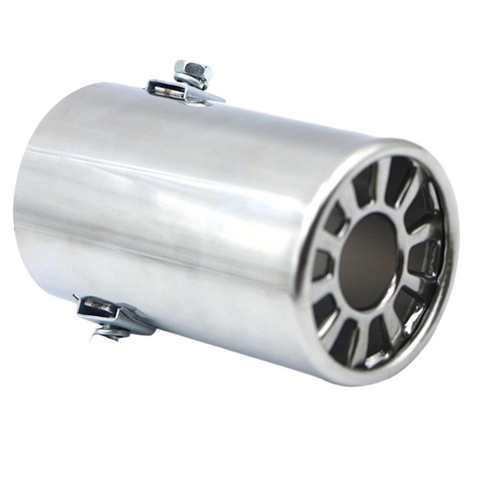 Autoabgase Universal-Edelstahl für Turbo-Sound-Auspuffschalldämpfer für Rohrauto-modifiziertes Motorrad-Endrohr für Sounder Auto Tail Whistle-Schalldämpfer(Silber) von Generisch