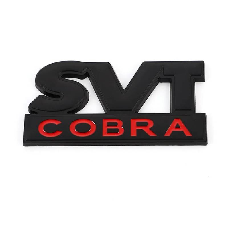 Autoaufkleber SVT COBRA Emblem Abzeichen Heckklappe Aufkleber Fronthaube Kühlergrill Kompatibel mit Shelby SVT Cobra F150 F250 F350 GT Fiesta(Black SVT Sticker) von Generisch