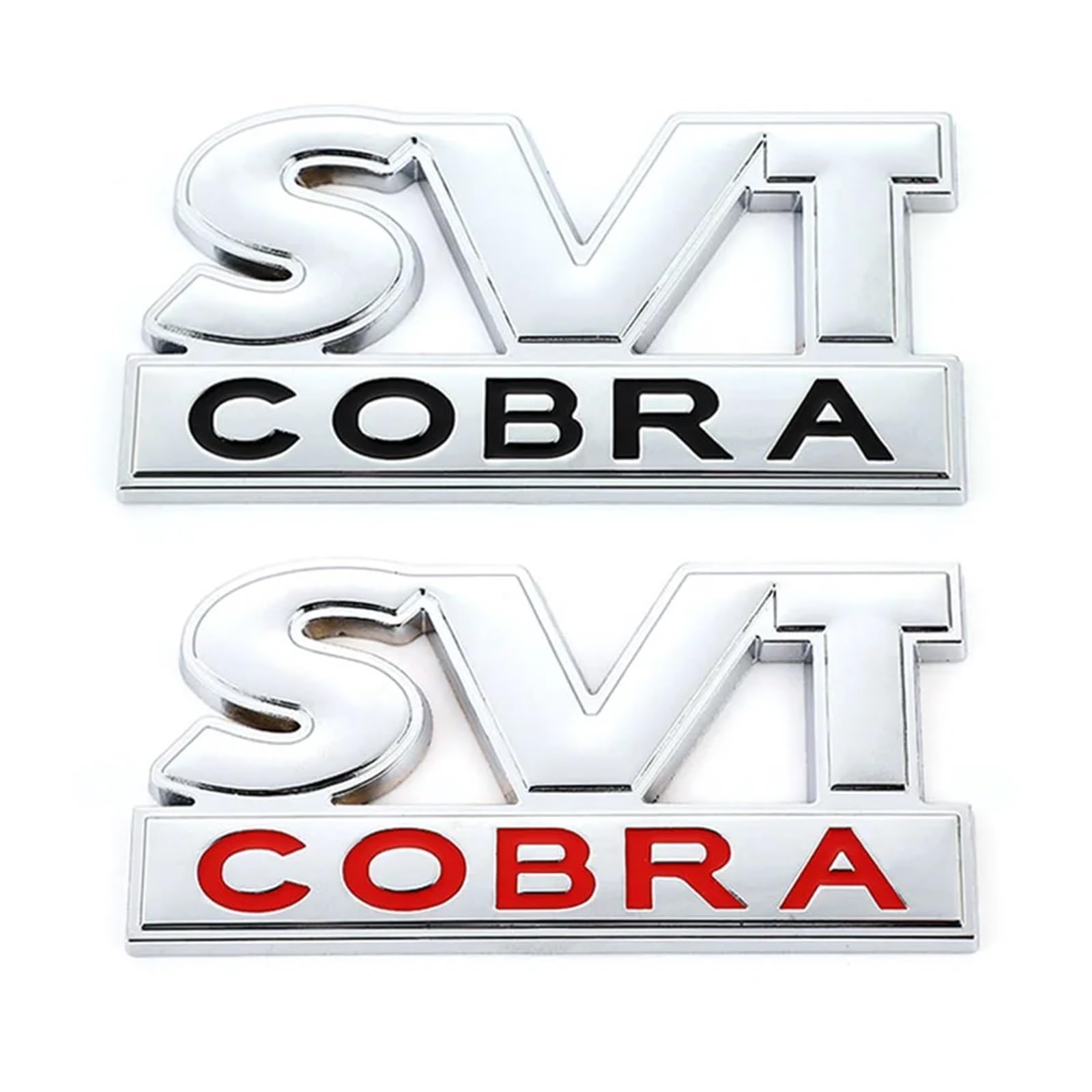 Autoaufkleber SVT Cobra Emblem Abzeichen Heckklappe Aufkleber Fronthaube Kühlergrill Kompatibel mit Shelby SVT Cobra F150 F250 F350 GT Fiesta(Siver SVT Sticker 1) von Generisch