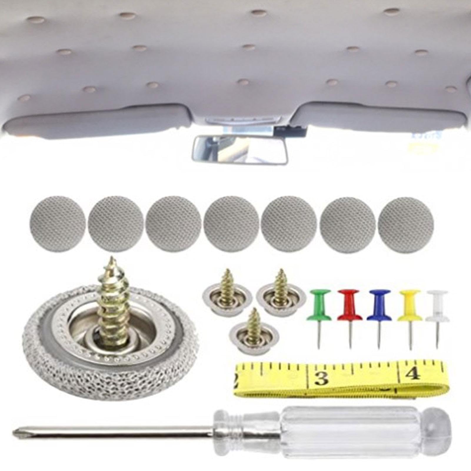 Autodach-Reparatur-Set – Schnappstift-Halter, 60 Auto-Dachschnallen, Auto-Dach-Wartungsset mit 60 universellen Auto-Dach-Schnappnieten-Halterungen für Autodach für den Innenbereich, grau, beige von Generisch