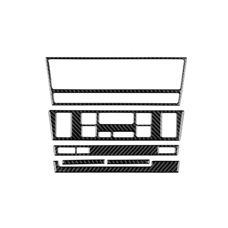 Autodekorationen Innenraum Auto-Klimaanlage für AC-CD-Panel für Sitzheizung, Innenverkleidung, Dekor, Carbon-Look-Aufkleber, für 5er-Serie M5 E39 1998–2003(Schwarz,RHD) von Generisch