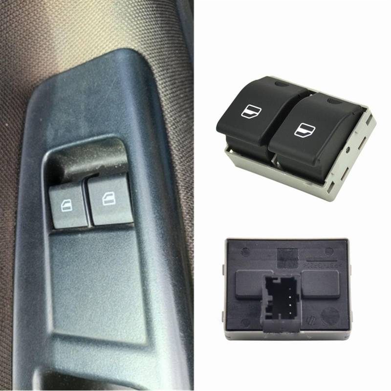 Autofenster-Steuertaste 6Q0959858 6Q0959858A Auto Elektrische Fensterheber Control für Schalter für VW für Polo 9N für Seat Ibiza Cordoba 2002-2009 Auto Zubehör(Black base) von Generisch