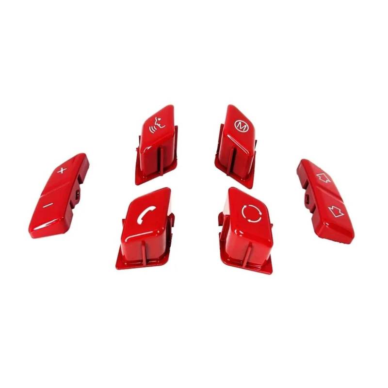 Autoinnenleiste Auto-Styling Lenkrad M-Taste Ersatzabdeckung für 1 3er X1 E81 E82 E87 E88 E90 E92 E93 M3 E84 Zieraufkleber(B-Red) von Generisch