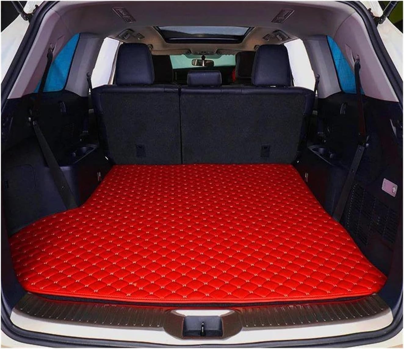 Automatten Universal Für Subaru für Outback 2010 2011 2012 2013 2014 High Side Heck Cargo Liner Kofferraum Bodenmatte Fach Teppichmatten Auto Kofferraummatte Auto-Fußmatten(Red 1 Pc) von Generisch