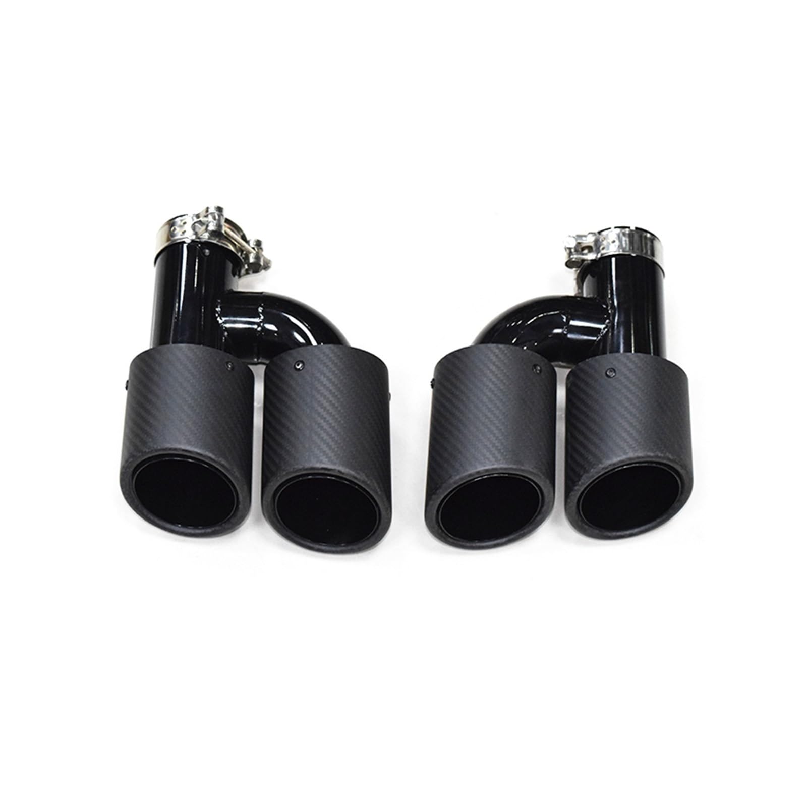 Automobil Auspuffrohr Endrohr 2 teile/satz Dual Out Edelstahl Auto Hinten Auspuff für Rohr für A4 A5 A6 A7 Bis Zu S4 s5 S6 S7 Schwarz Schalldämpfer Spitze 60mm Endrohr(Black C) von Generisch