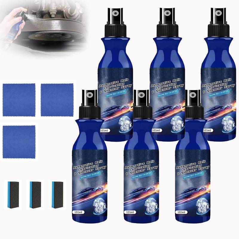 Automotive Belt Lubrication & Silencer Spray, Automobile Engine Belt Conditioner, Belt Dressing Spray Automotive, Automotive Belt Lubrication Maintenance Spray (6Pcs) von Generisch