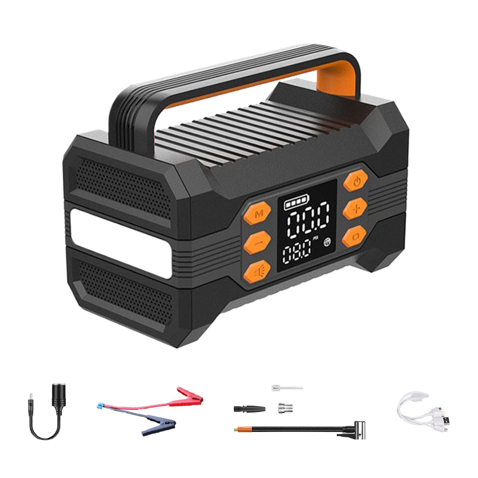 Autostarter mit Luftkompressor, Autobatterie-Starter-Jumper, Autobatterie-Starterbox, 10000-mAh-Autobatterie-Ladegerät-Sprungbox von Generisch