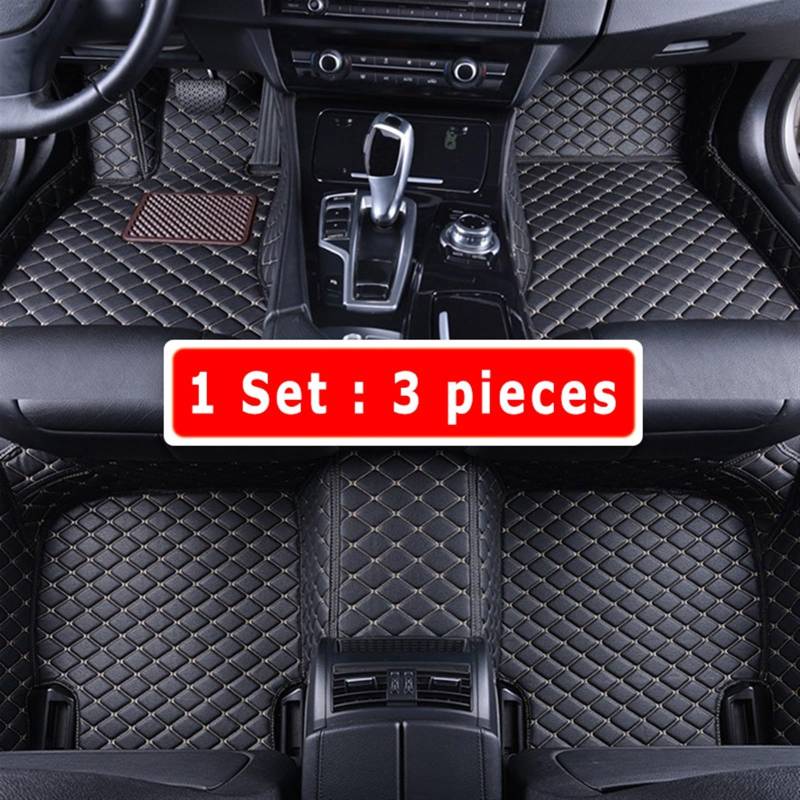 Autoteppiche Auto Fußmatten für Tesla für Modell 3 2019-2022 für Model3 für Custom Auto Automobile Pad Ferse Fuß Pads Pedal Teppiche Teppiche Produkt(LHD 3pcs blk beige) von Generisch