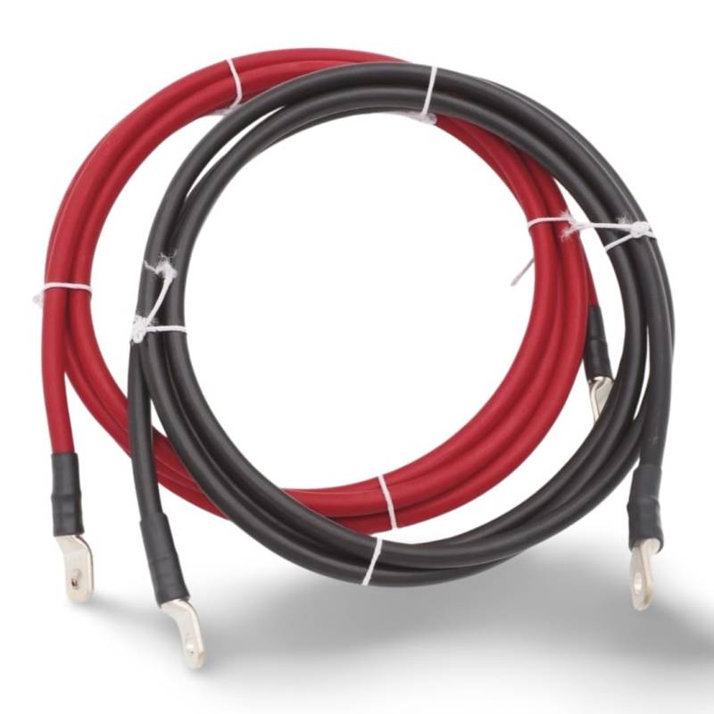 Batteriekabel H07V-K Rot Schwarz 10 16 25 35 50 70 95 mm² KFZ Masse Überbrückung Starthilfekabel mit 2 Ösen Solar, KFZ, Wohnmobil (Querschnitt 10mm² / Länge 0,5 Meter, Rot, M10 - M10) von Generisch