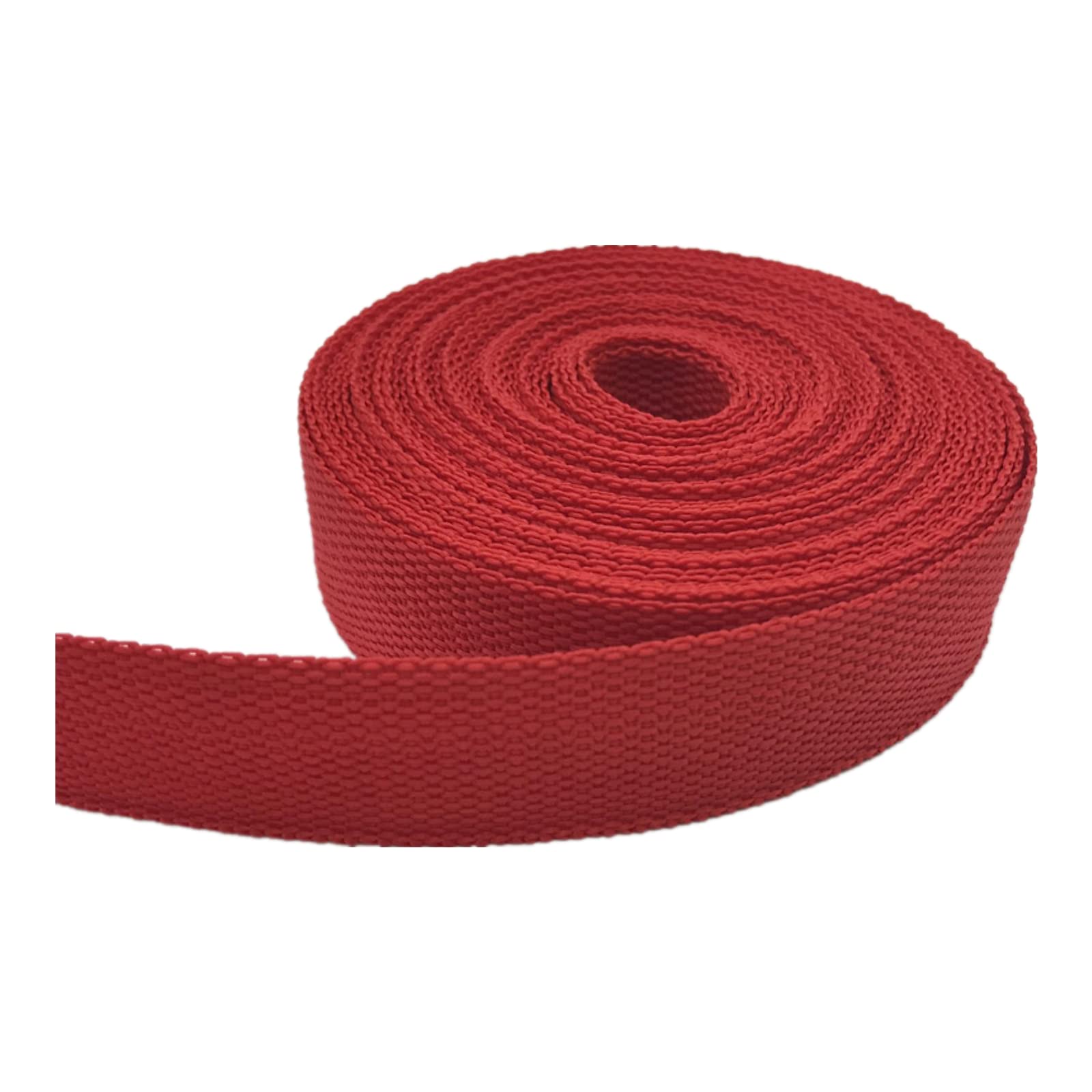 Baumwoll-Twill-Klebeband, gewebtes Gurtband für Taschen, robuster Polypropylen, Gepäckgurt (rot, 25 mm) von Generisch