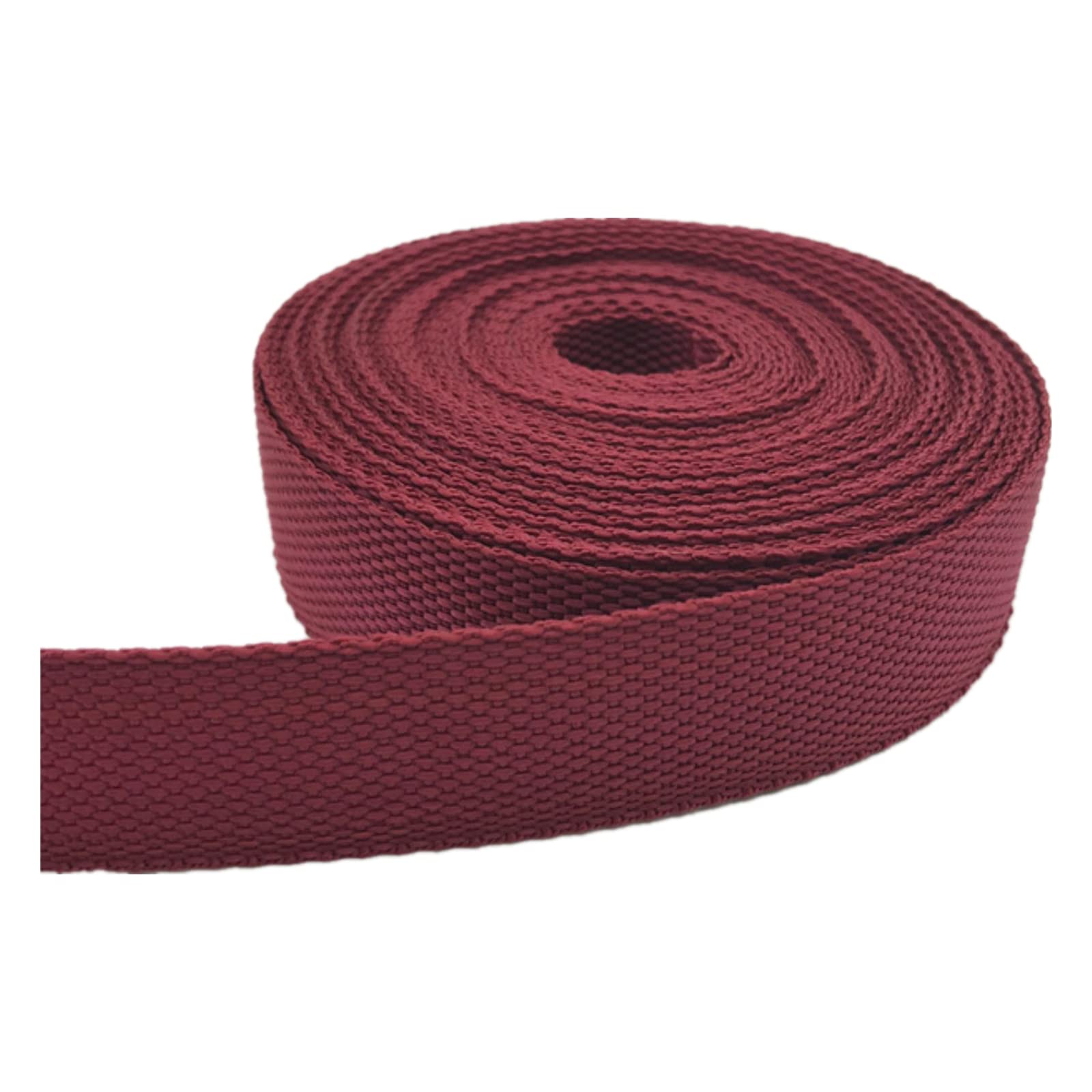 Baumwoll-Twill-Klebeband für Taschen, strapazierfähiges, gewebtes Baumwollgewebe, Gepäckgurt mit Polypropylen-Material, 25 mm tiefrotes Schrägband von Generisch