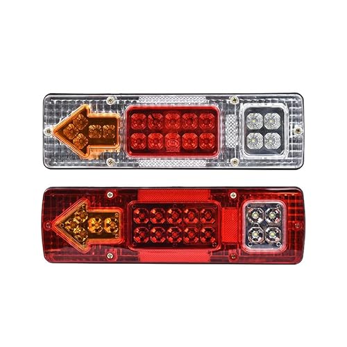 Bremslicht 19LED Hinten Für Lkw Rücklicht Bar Für Anhänger Caracan Boot Für Pickup RV Für Camper UTV UTE Für vans Drehen Für Signal Für Rückwärtslauf Lamp12V 24V Kfz-Rücklichtbaugruppen(24V DC White) von Generisch