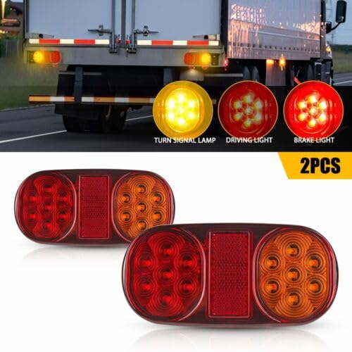 Bremslicht 2 Stück 12 V 24 V LED Auto für LKW Rücklicht Rücklicht Bremsleuchte hinten Bremsleuchte Anzeige für Signallampe Anhänger für Wohnwagen LKW Van Wasserdicht Kfz-Rücklichtbaugruppen(24V) von Generisch