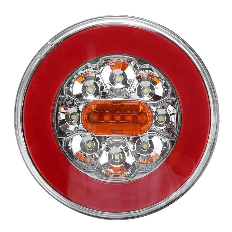 Bremslicht Rundes LED-4-in-1-Rücklicht für LKW, 12–24 V, dynamisches Rücklicht für Rückwärtsgang, Bremslicht für Rückwärtsfahrt, Bremslicht für Anhänger, LKW, Wohnmobil Kfz-Rücklichtbaugruppen von Generisch