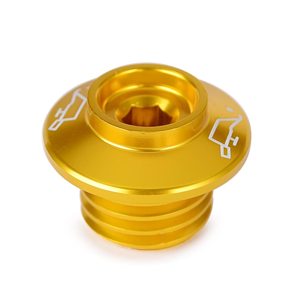 CNC Ölfilterbecher Motorstopfen Abdeckung für Ducati 848 899 959 1299 Panigale V4 V4S Hypermotard 796 821 939 950 SP Monster 696 (Gold) von Generisch