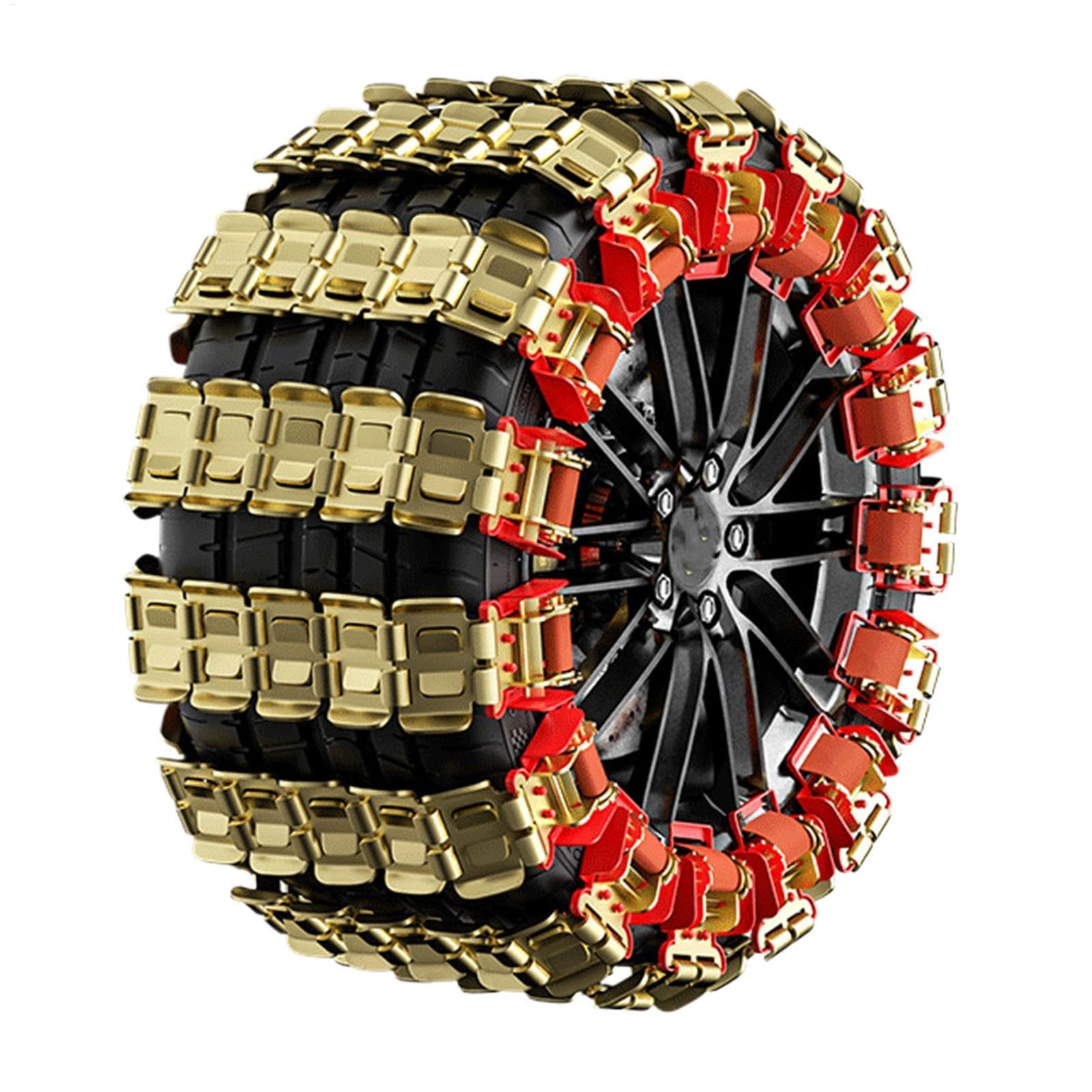 Car Tire Anti-Skid Chains, Dragon Claw Type Tire Chains, Metal Lawn Mower Tire Chains, Dragon Claw Type Metal Lawn Mower Tire Chains, Thicken Suv Rain Tire Chains for Snow and Ice Road Traction von Generisch