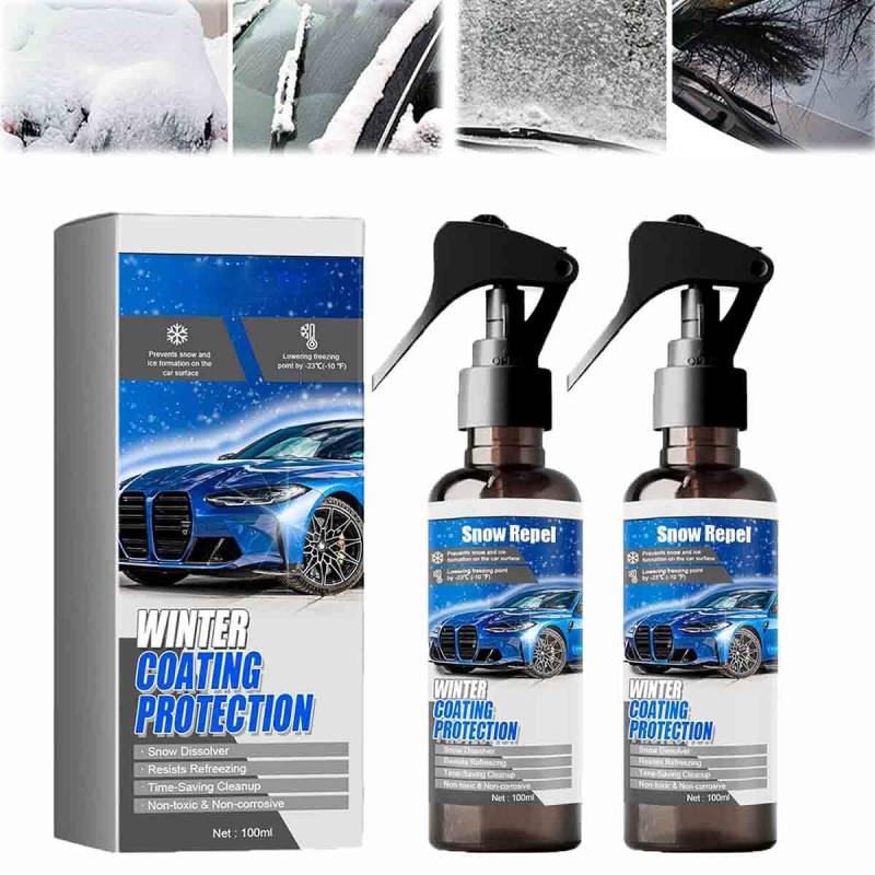 Car Windshield Snow Melting Coating Spray,2025New Deicer Spray for Car Windshield,Salt Gone for Cars, Windshield Spray for Ice and Snow,Multi Purpose Deicing and Snow Melting Agent,for All Cars (2Pcs) von Generisch