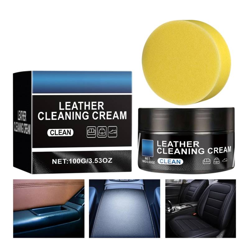 Cleaning Paste for Leather Care, Multifunktionaler Lederpflege Auto Reinigungscreme, Hirschtalg Gummipflege Paste, Automobil Interieur Leder Intensive Lederpflege Wildleder Pflege Für Auto, Möbel von Generisch