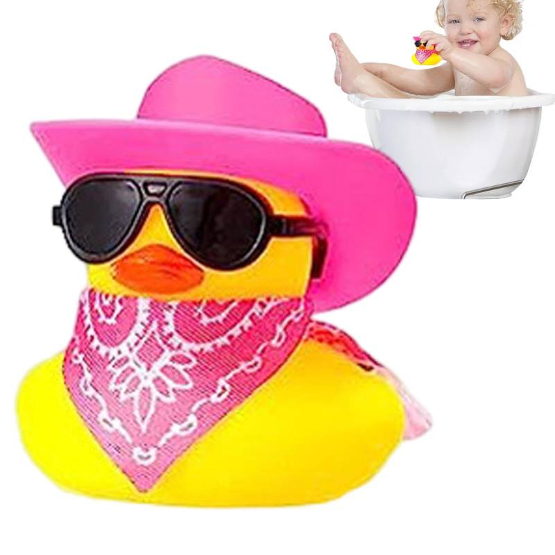 Cowboy-Armaturenbrett-Ente, Cowboy-Rubbe-Ente für Auto | Lustiger Auto-Enten-Badespielzeug-Schwimmer | Gummi-Enten-Autozubehör und Goody-Bag-Füller für Kinder, Babys, Duschzubehör von Generisch