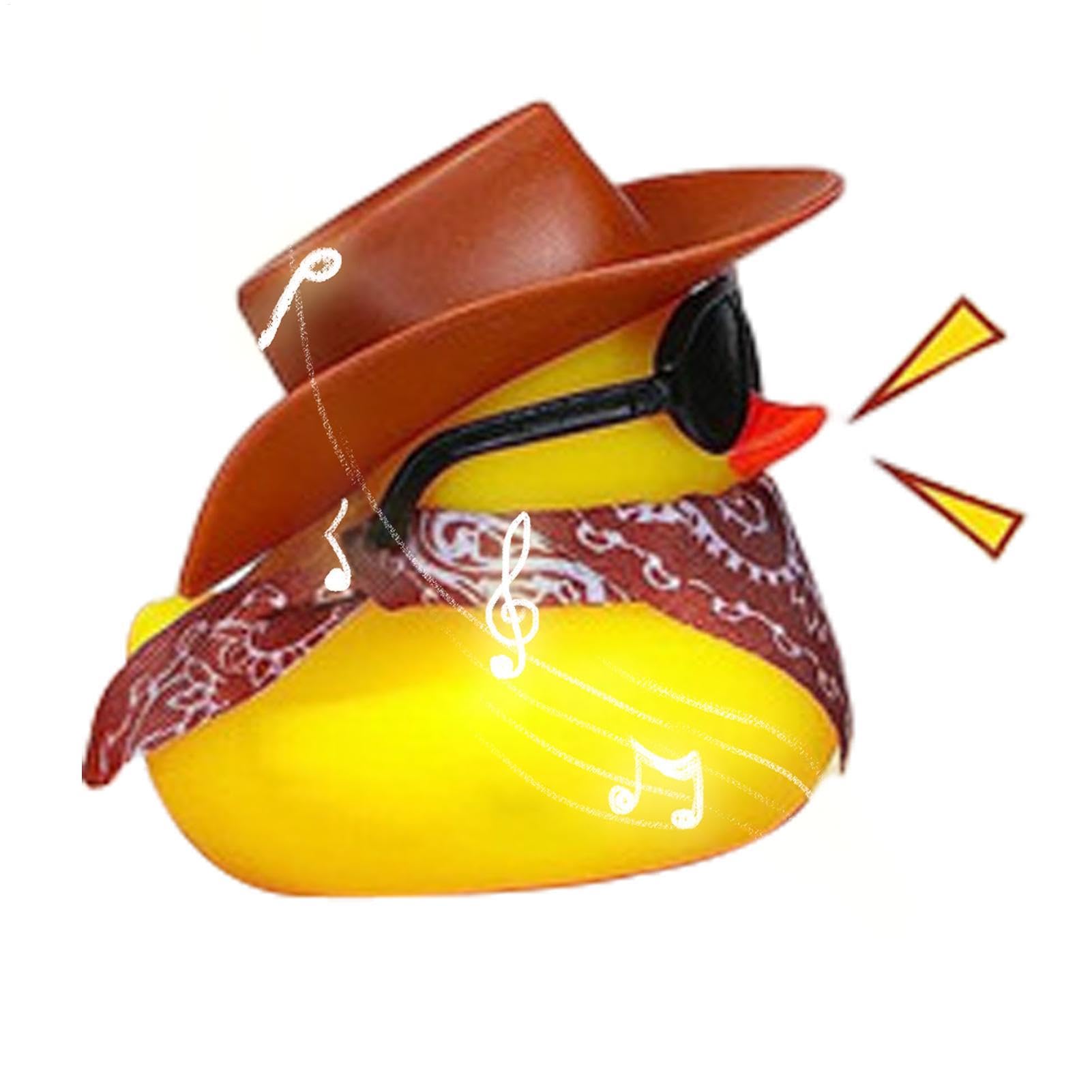 Cowboy-Quietschente - Cowboy-Ente | Lustige Auto-Ente, Badespielzeug, Schwimmer, Cowboy-Gummiente mit niedlichem Cowboy-, Schal und Sonnenbrille, coole Armaturenbrett-Verzierung, Duschzubehör von Generisch