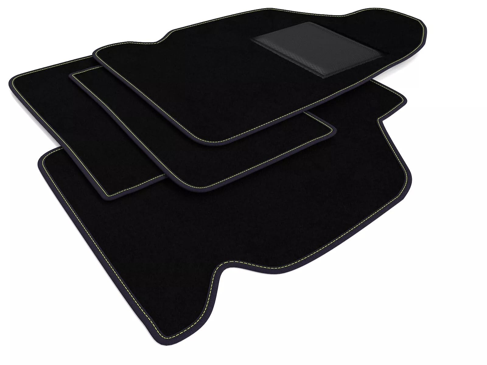 DHCarMats Auto-Fußmatten Citroen Saxo von 1996 bis 2004, weiße Naht, passgenau, Autozubehör, komplettes Set vorne und hinten von Generisch