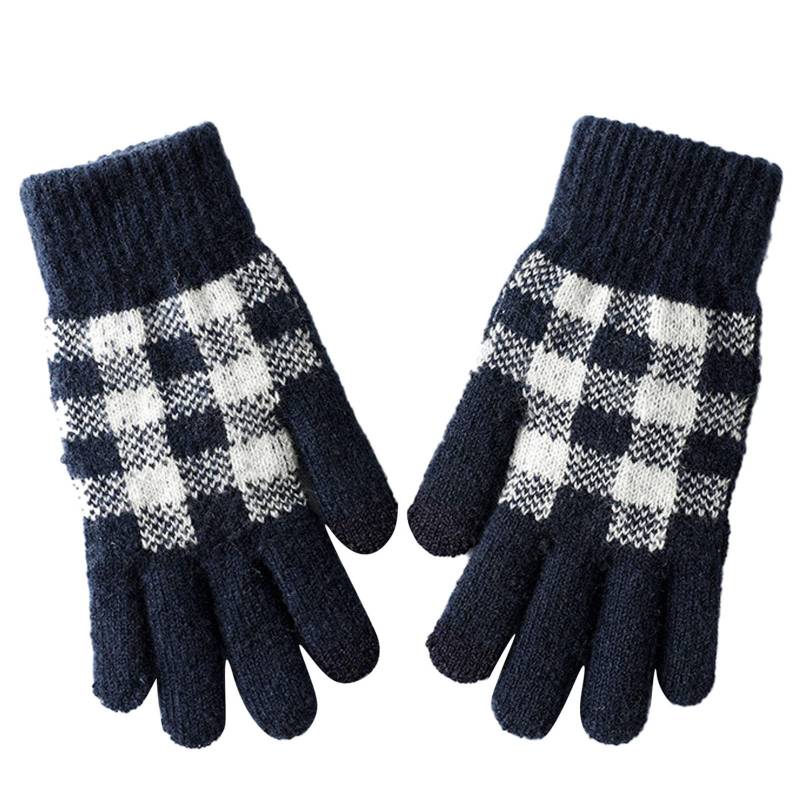 Damen Winter Screen Handschuhe Warme Strickhandschuhe Elastische Manschette Winter Männer Texting Handschuhe Handschuhe Fäustlinge (Marineblau, Einheitsgröße) von Generisch