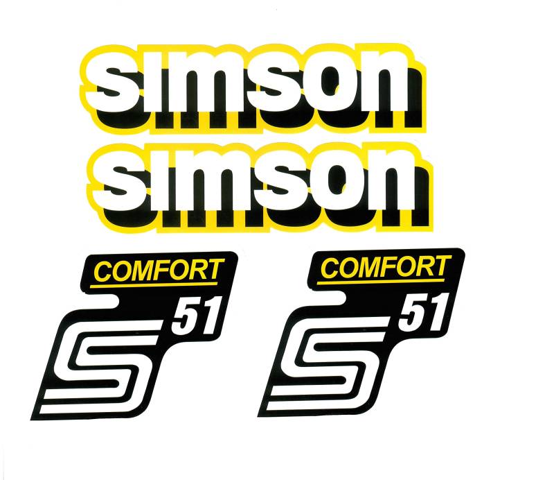 Dekorsatz Simson S51 Comfort Gelb Aufkleber Set von Generisch