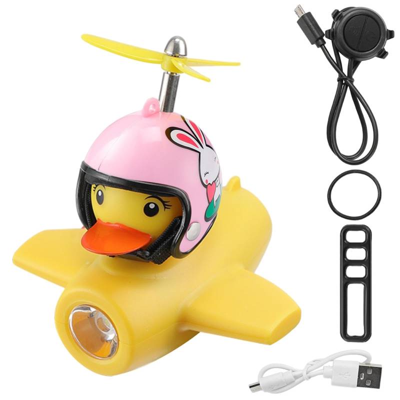 Duck Bell Fahrraddekorationen aus Gummi mit 400 MAh | Fahrradscheinwerfer für Nachtfahrten, niedliche gelbe Enten-Fahrradklingel, Fahrradhupe für Kinder, Zubehör für von Generisch