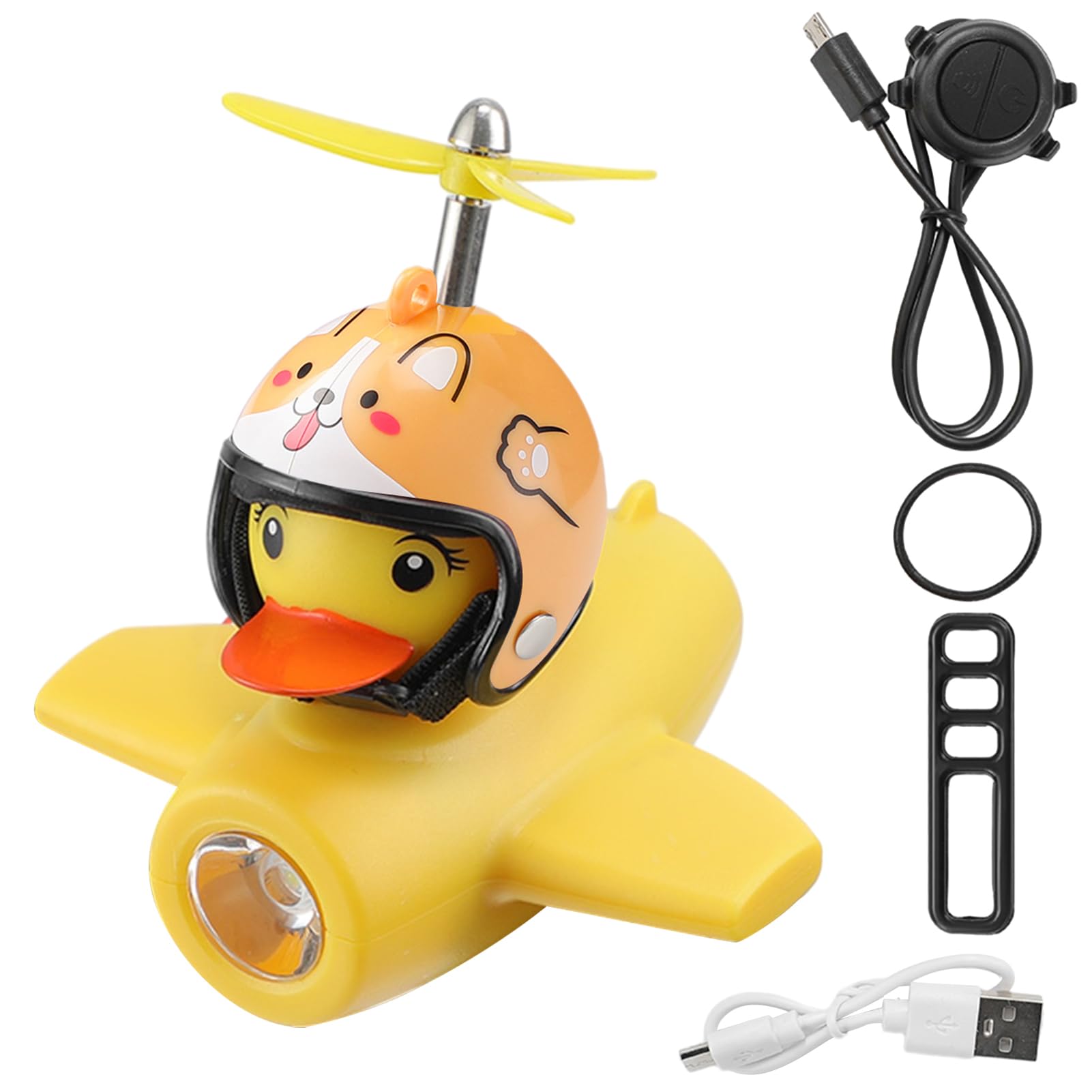 Duck Bell For,Bicycle Front Light | Lovely Yellow Duck Bell, Kids Horn, Yellow Duck Bicycle Accessories with LED Light For Kids Adults von Generisch