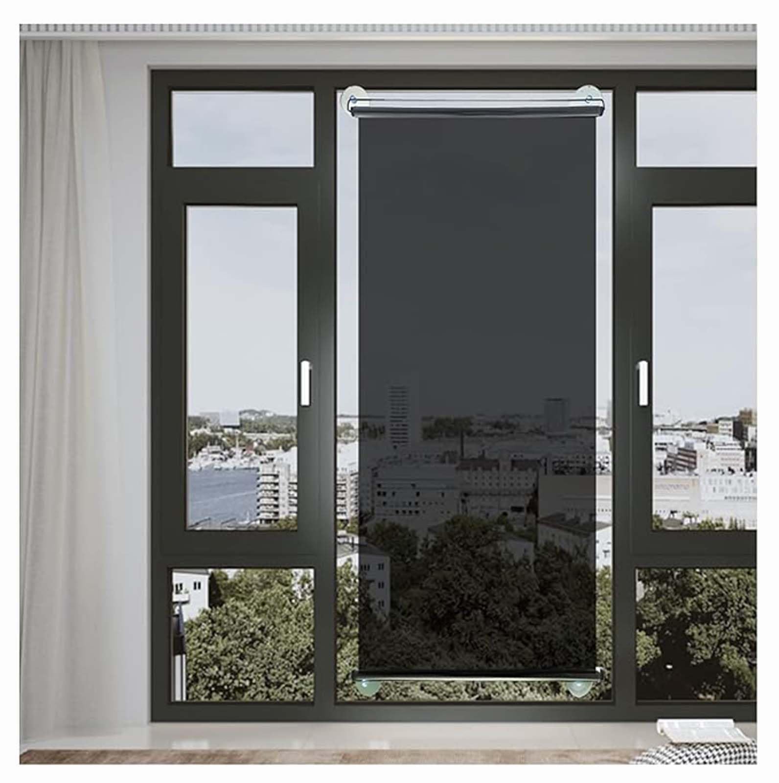 Einweg-Sonnenschutz, 60 x 150 cm, transparent, zum Aufrollen für Glastür, Fenster, Saugnäpfe von Generisch