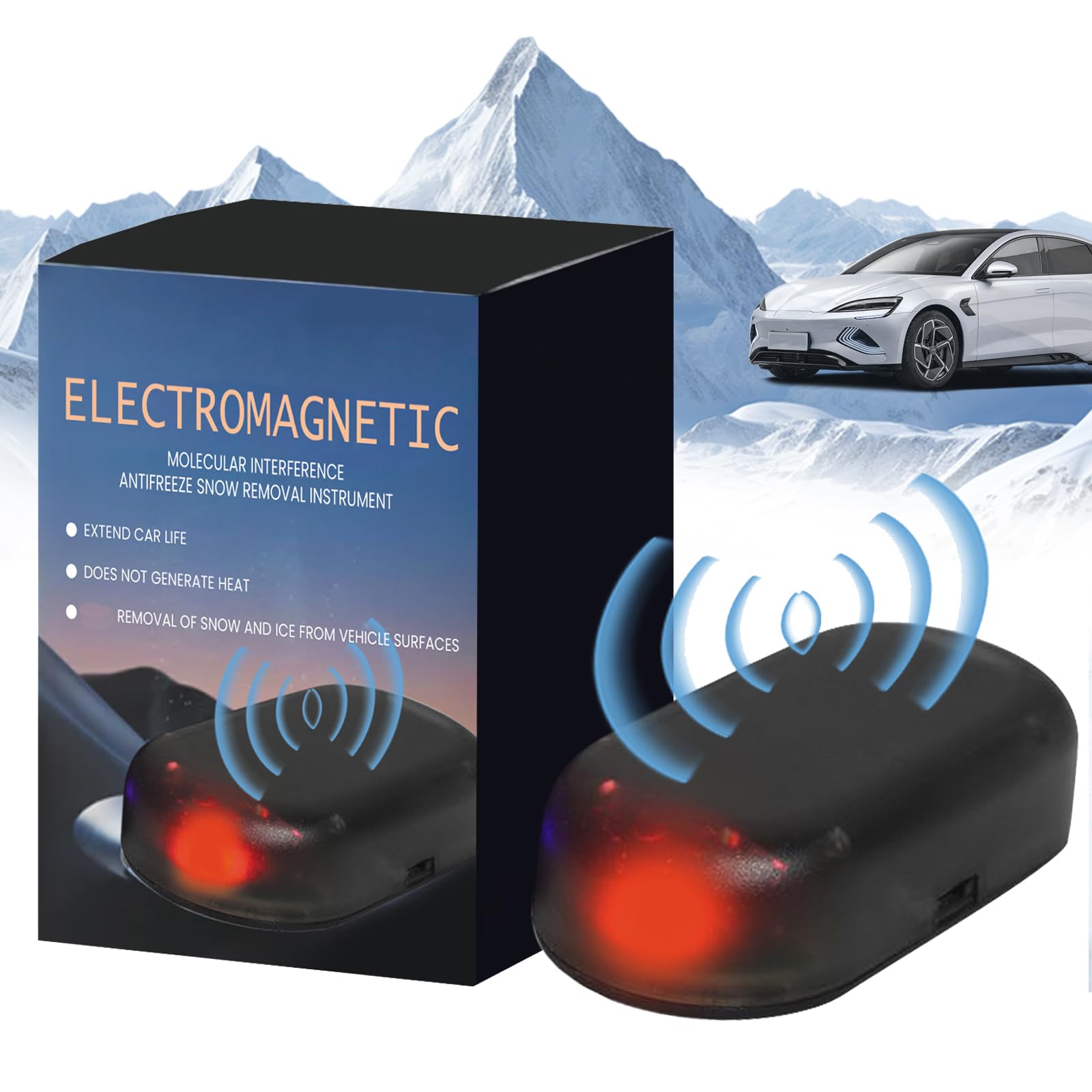 Elektromagnetische Wellen Als Frostschutz - Und SchneeräUmgeräT,Elektromagnetischer Auto-Enteiser,Tragbarer Kinetischer Molekularheizer,Auto-Interferenz-Anti-Frost-GeräT (B, 1PCS) von Generisch