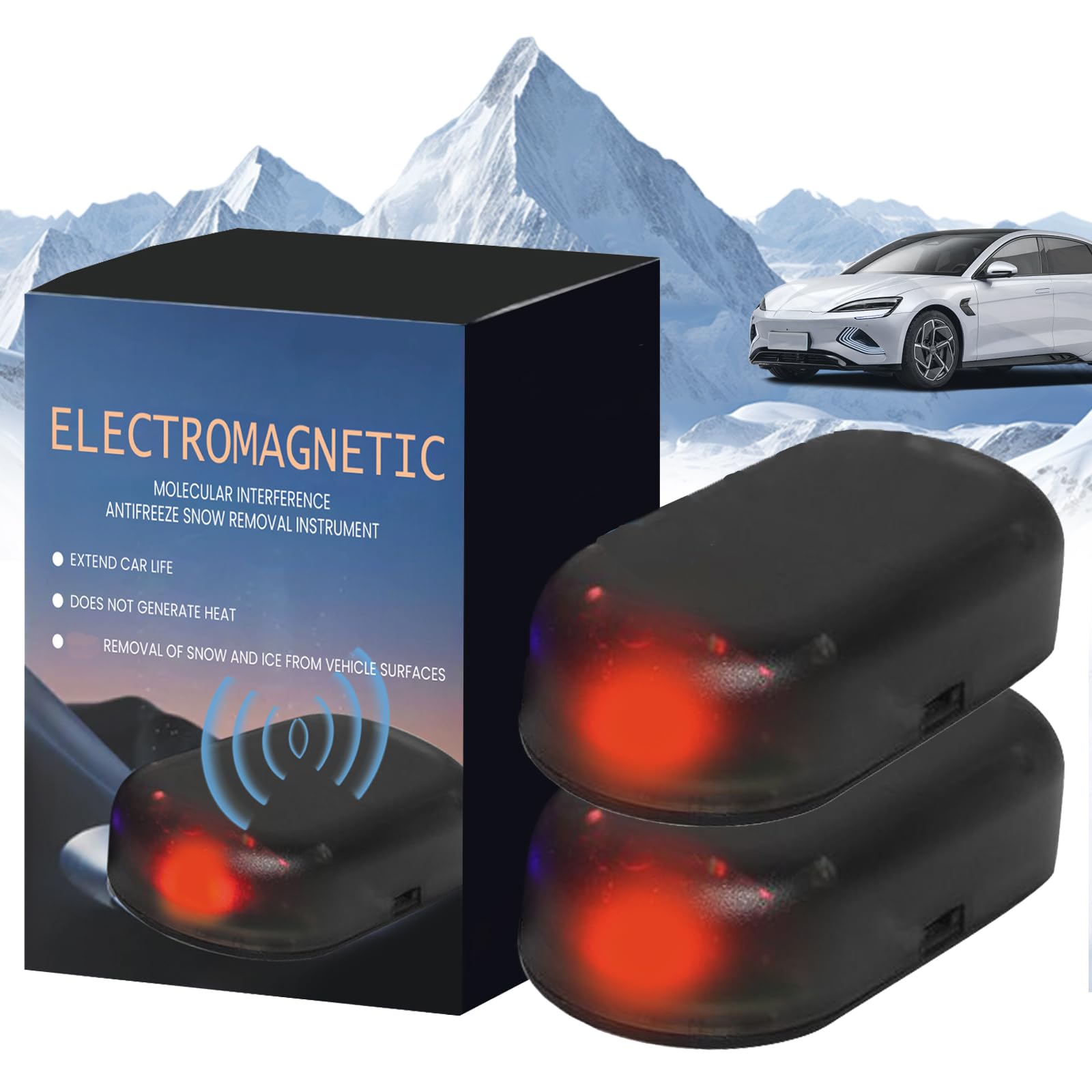 Elektromagnetische Wellen Als Frostschutz - Und SchneeräUmgeräT,Elektromagnetischer Auto-Enteiser,Tragbarer Kinetischer Molekularheizer,Auto-Interferenz-Anti-Frost-GeräT (B, 2PCS) von Generisch