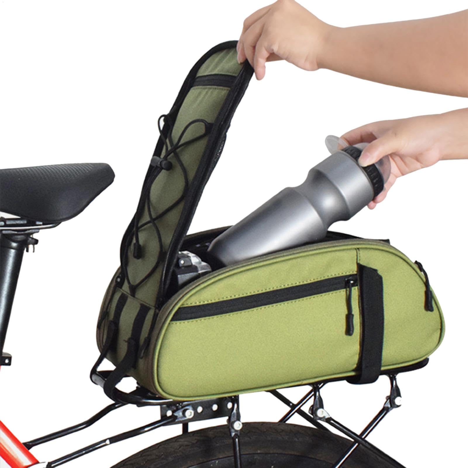 Fahrrad-Hecktasche – Kofferraumtasche für Fahrrad-Gepäckträger, 9 l, wasserdicht, Rücksitz-Aufbewahrung, Schultertasche für Reparaturwerkzeug, Gepäck, Handy von Generisch