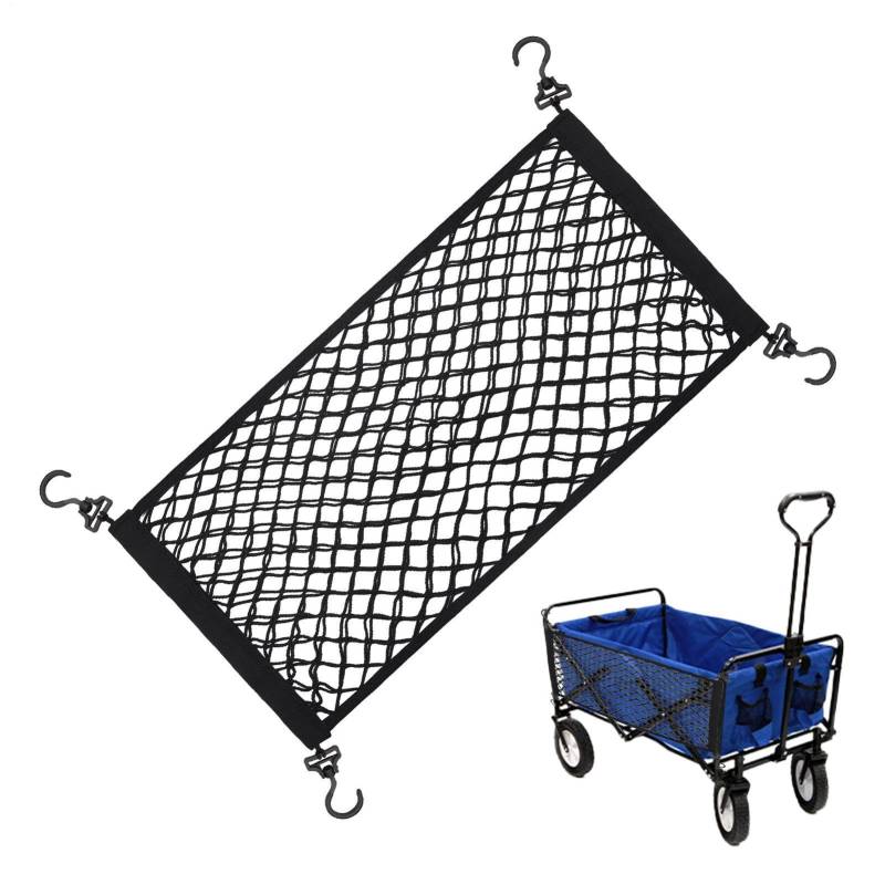 Frachtnetz für Karren, Auto Frachtnetz - Elastischer Klappwagen Cargo Mesh Organizer mit 4 Haken | Dehnbarer Sitzbeutel für Auto -SUV -Anhänger von Generisch