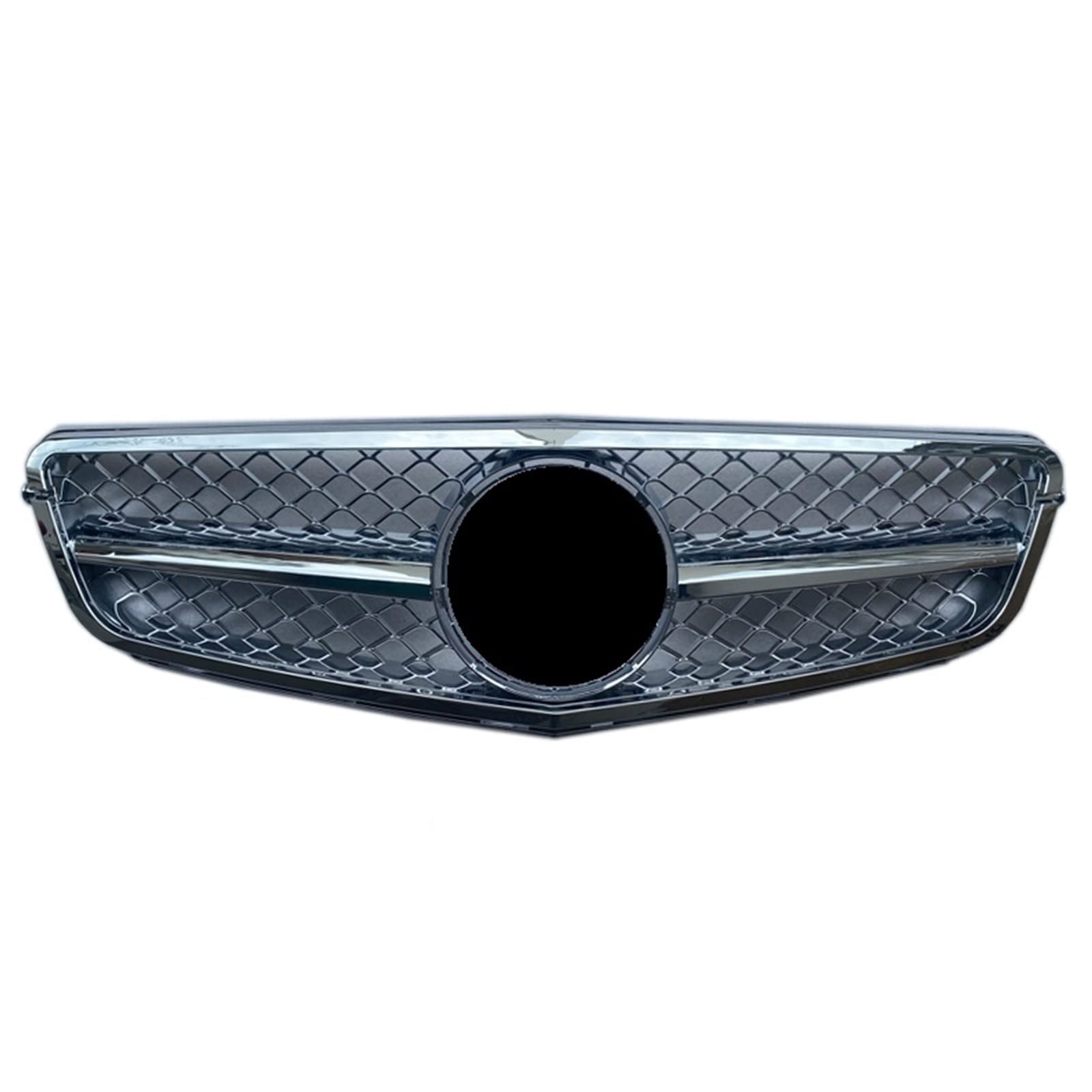 FrontstoßStange Auto-Frontgrill Für Benz C-Klasse W204 C180 C200 C300 C350 2008–2014 Racing-Stoßstangengrill(Silber) von Generisch