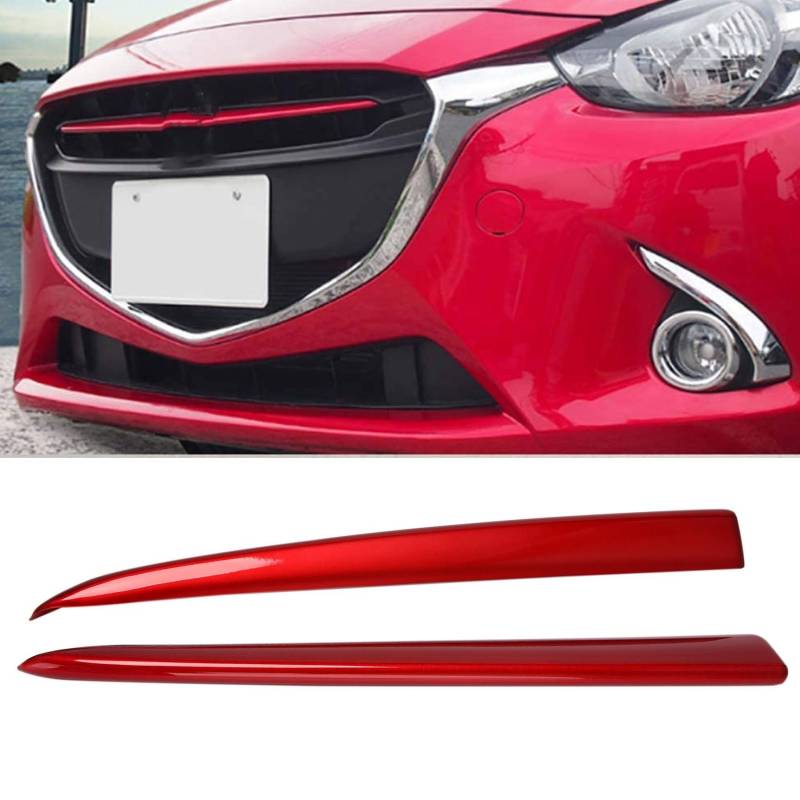 FrontstoßStange Auto-Frontgrill-Grill-Abdeckungs-Zierleiste Für Mazda 2 Für Demio 2015–2017 DJ DL Fließheck(Rot) von Generisch