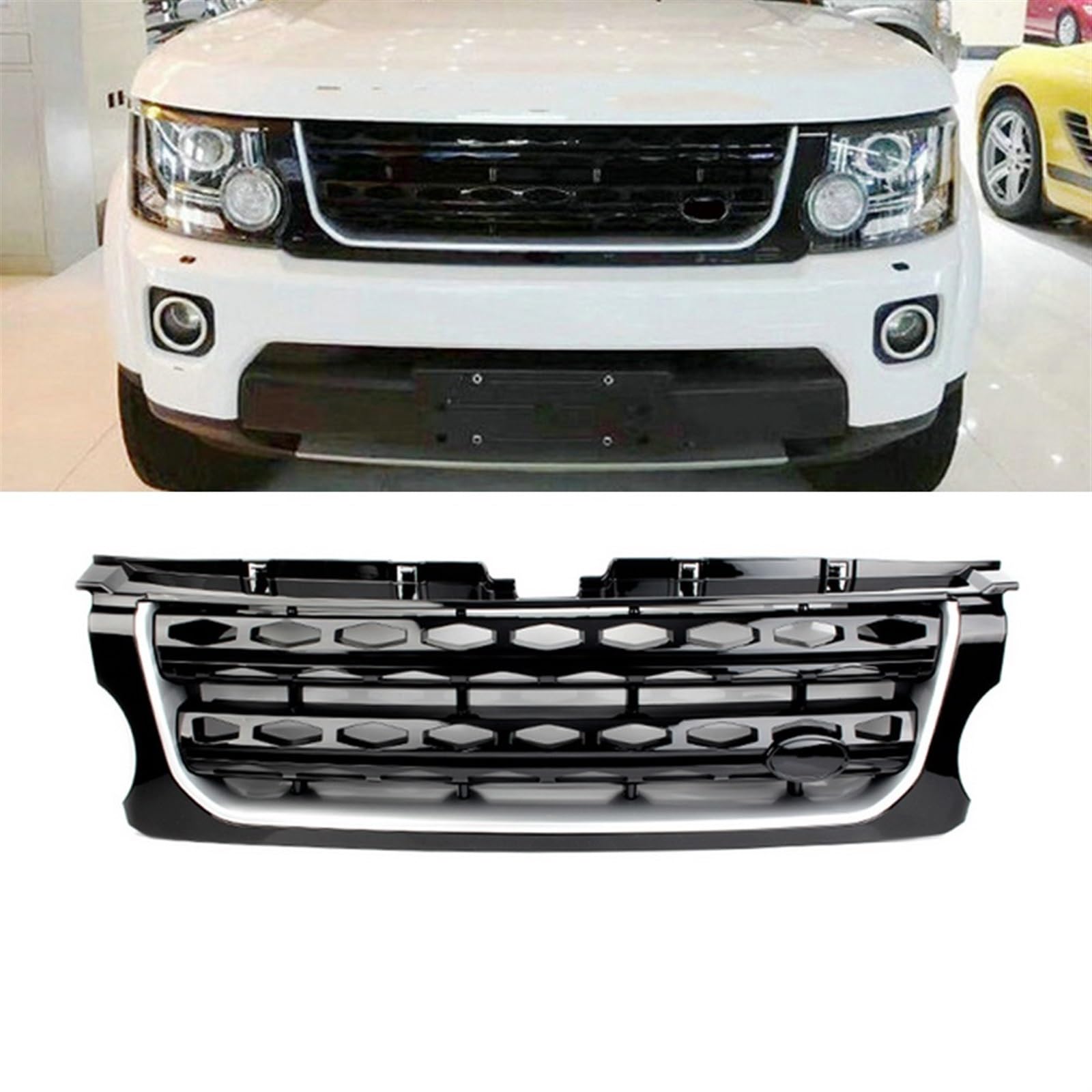 FrontstoßStange Auto Frontgrill Honeycomb Mesh Grille Für Land Für Rover Für Discovery 4 LR4 2014-2016(Verison 1) von Generisch