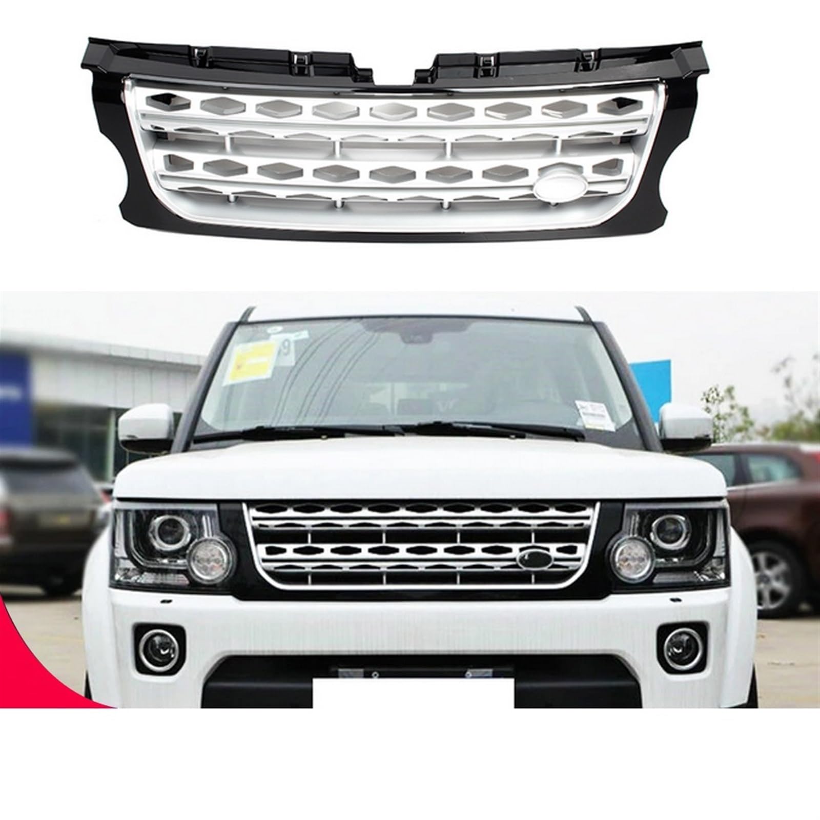 FrontstoßStange Auto Frontgrill Honeycomb Mesh Grille Für Land Für Rover Für Discovery 4 LR4 2014-2016(Verison 3) von Generisch