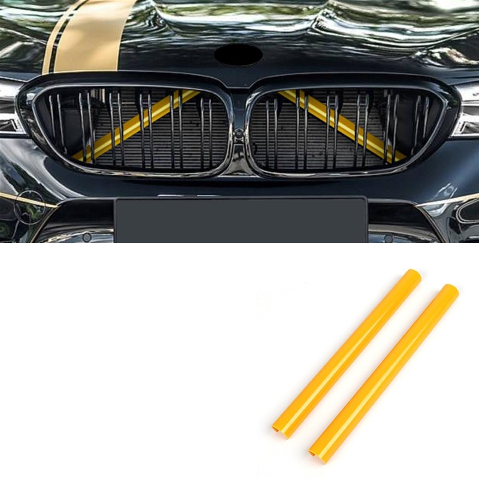 FrontstoßStange Auto-Frontgrill-Zierstreifen Auto-Sport-Styling-Dekorationszubehör(Gelb) von Generisch