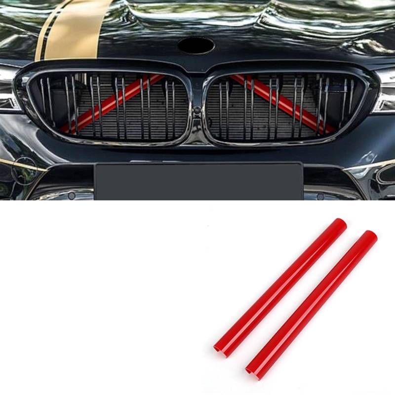 FrontstoßStange Auto-Frontgrill-Zierstreifen Auto-Sport-Styling-Dekorationszubehör(Rot) von Generisch