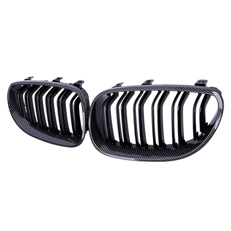 FrontstoßStange Auto-Frontnieren-Kühlergrill Haubengrill Für 5er E60 E61 2004–2009 Doppellinien-Lamellengrills von Generisch