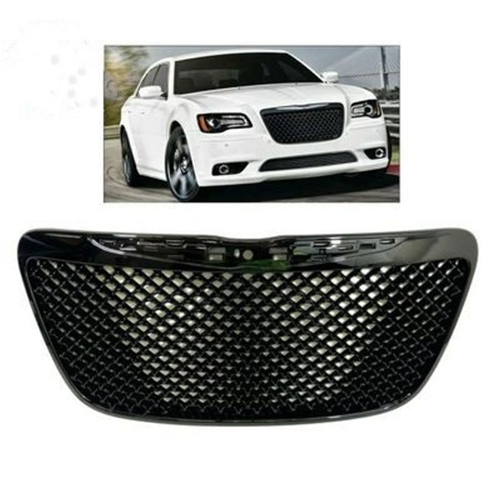 FrontstoßStange Frontstoßstangengrill Kühlergrill Für Chrysler 300C 2011-2014 Renngrills(Style 2) von Generisch