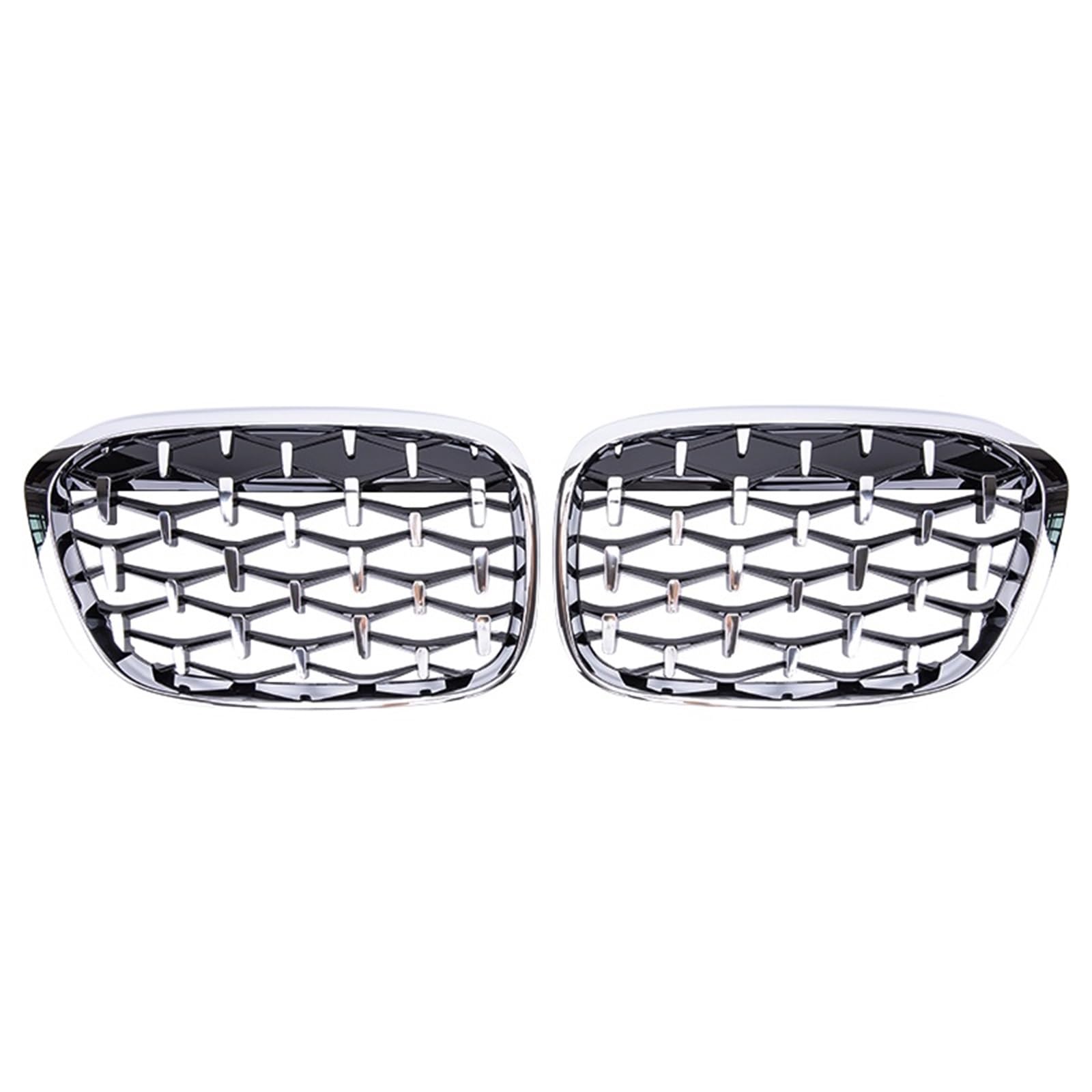 FrontstoßStange Für X1 F48 F49 2016–2019 Auto-Diamant-Frontgrills Nierengrill Racing-Grill(Silber) von Generisch