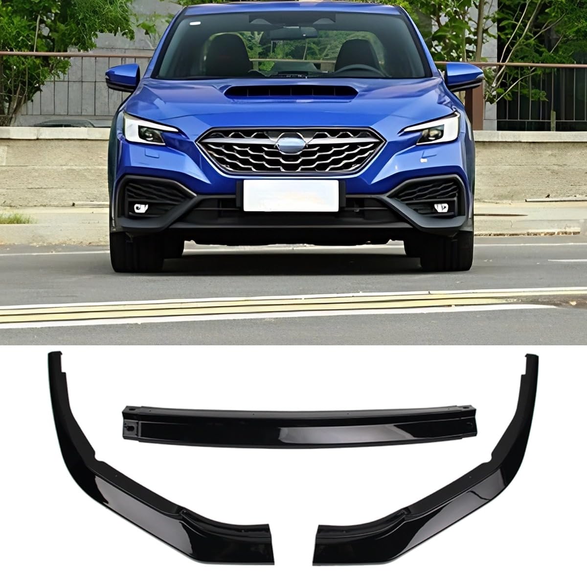 Für Subaru WRX 2022-2024 Karosserie Kit Frontstoßstange Schutz Abdeckung Frontstoßstange Diffusor Spoiler Schürze Autozubehör (Glänzend Schwarz) von Generisch