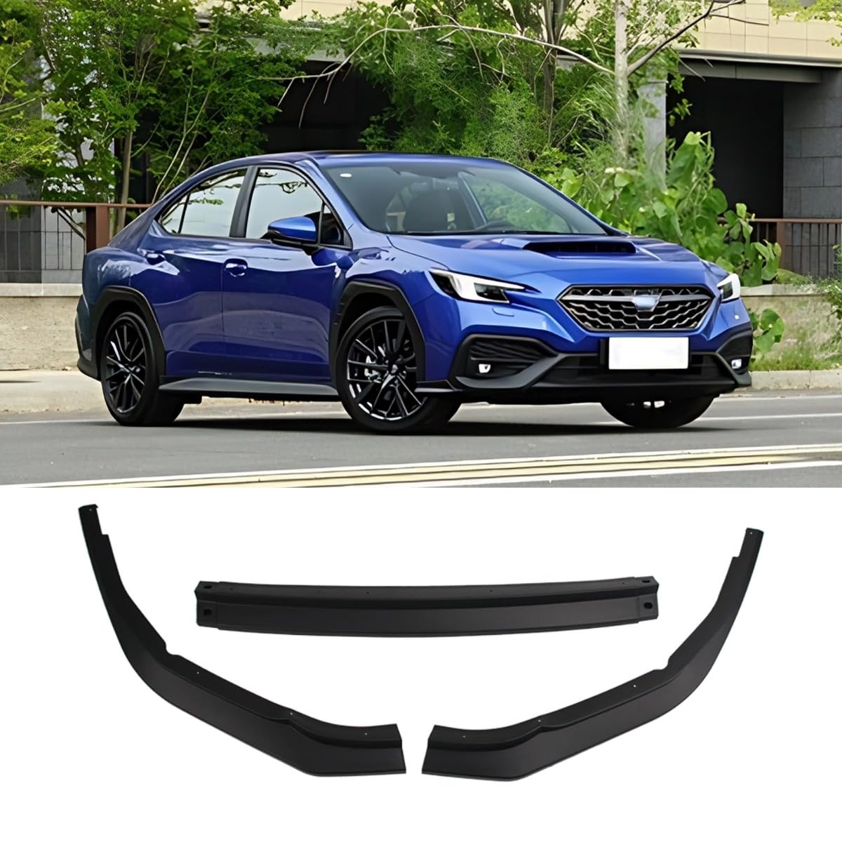 Für Subaru WRX 2022-2024 Karosserie-Kit Frontstoßstangenschutz Abdeckung Frontstoßstange Diffusor Spoiler Schürze Autozubehör (mattschwarz) von Generisch