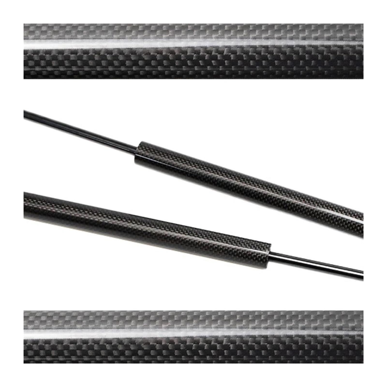 Gasfeder Haube Streben Kit Für MG4 EV 2022-2025 Für MG 4 Mulan Front Motorhaube Lift Unterstützung Dämpfer Feder Stoßdämpfer Kolben Prop Stange Gasfeder Dämpfer(Black Carbon Fiber) von Generisch